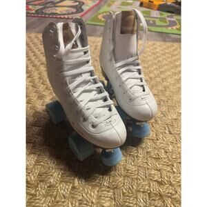 Roller Derby Roller Skates White Light Blue Size 6 Women